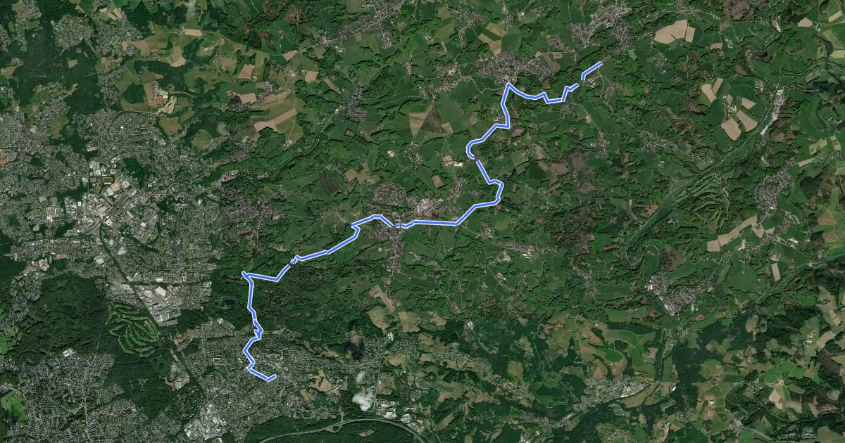 Маршрут [<13] Wanderweg 13 des KEV [Bergisch-Gladbach] на спутниковом снимке