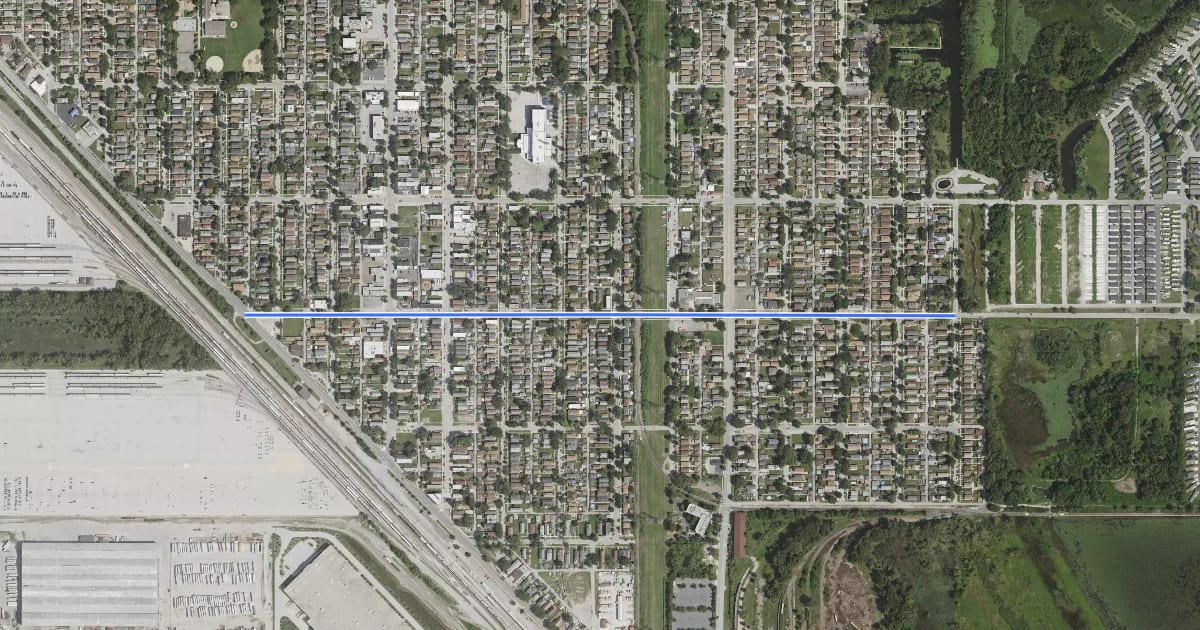 Маршрут 134th Street на спутниковом снимке