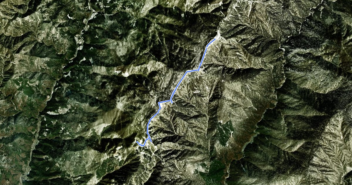 Маршрут 御池山ハイキングコース на спутниковом снимке