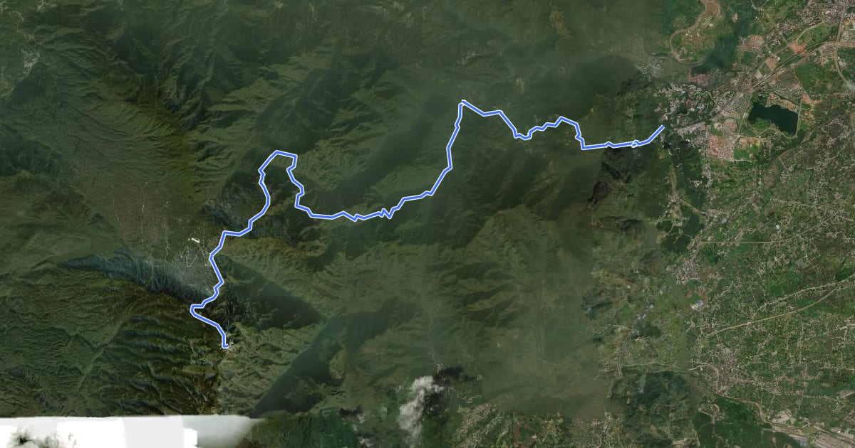 Маршрут 峨眉山登顶路（经一线天） на спутниковом снимке