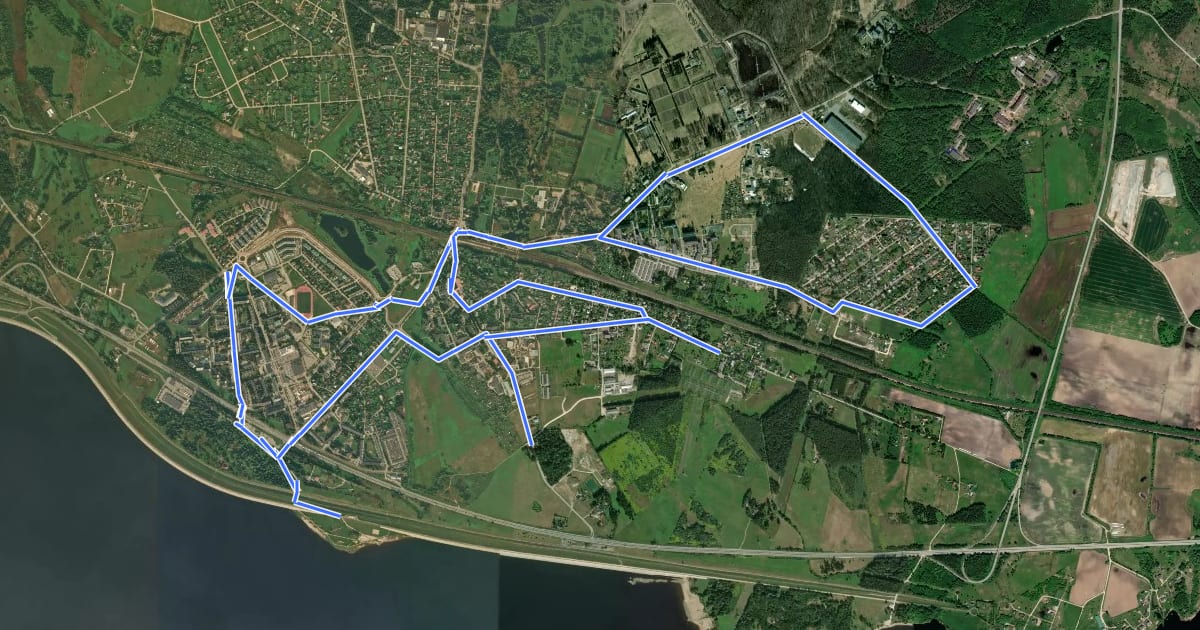 Маршрут 139: Salaspils pilsētas velomaršruts на спутниковом снимке