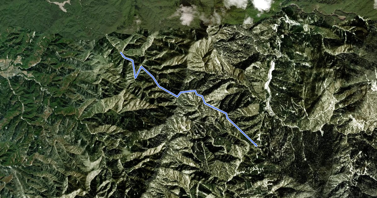 Маршрут 鬼面山登山道 на спутниковом снимке