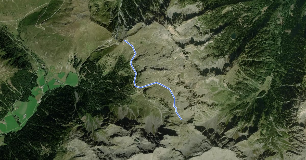 Маршрут 13A - Weg 14 A (Penser Joch) - ... - Traminer Scharte на спутниковом снимке