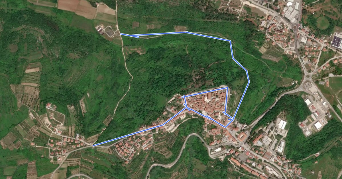 Маршрут 14/1 - Idyll of the Istrian inland на спутниковом снимке