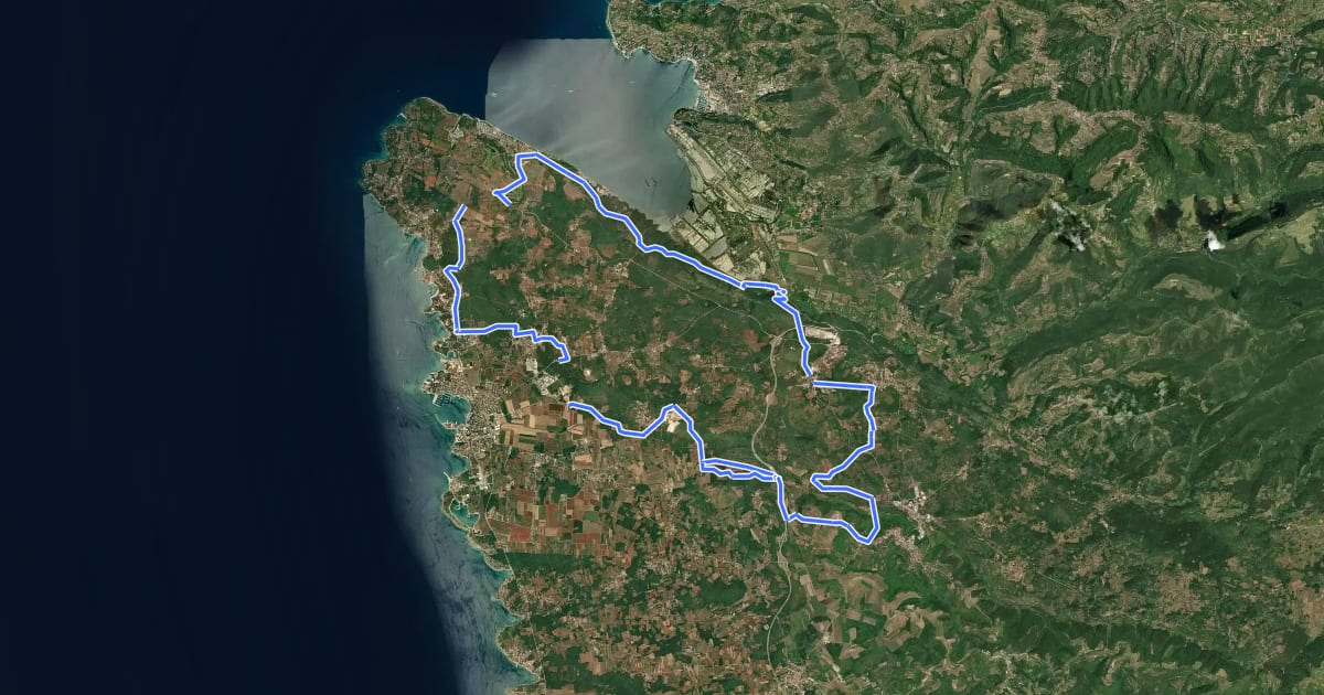 Маршрут 14 - Idyll of the Istrian inland на спутниковом снимке