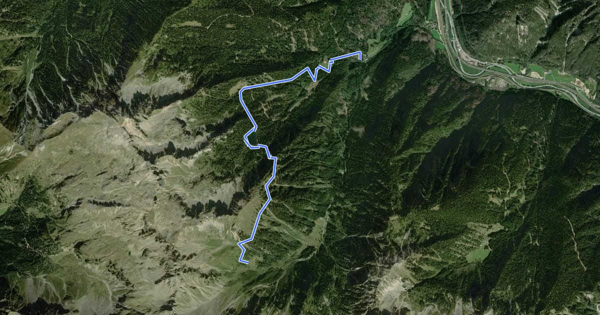 Маршрут 14 - Weg 15 (Grasstein) => Puntleider Alm - Puntleider See => Weg 15 (Traminer Scharte) на спутниковом снимке