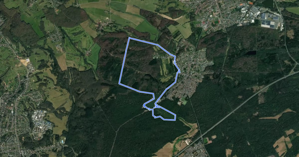 Маршрут 14-Weiher-Tour на спутниковом снимке