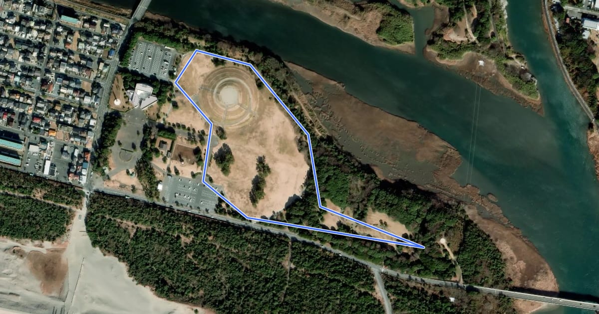 Маршрут 遠州灘海浜公園ウォーキングコース на спутниковом снимке