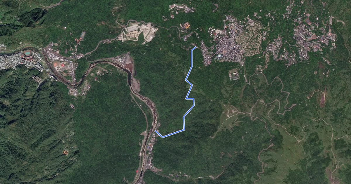 Маршрут 小粗坑古道 на спутниковом снимке