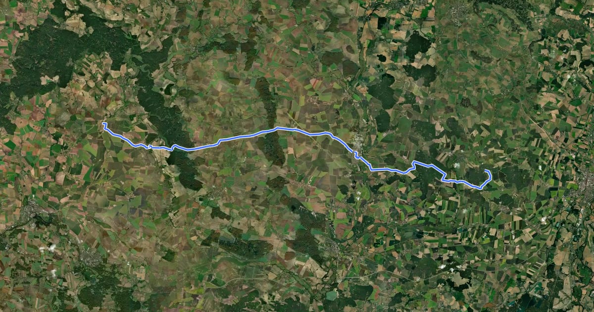 Маршрут 144 Hrádek u Nechanic - Nový Bydžov - Hlušice на спутниковом снимке