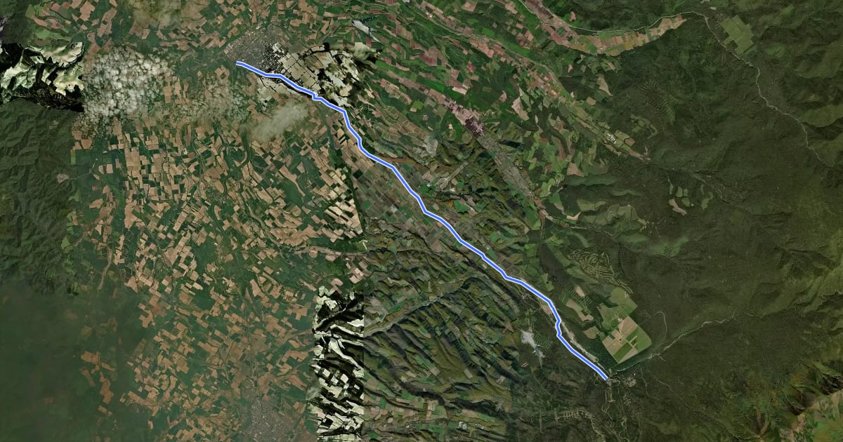 Маршрут 美瑛川・青い池 サイクリングコース на спутниковом снимке