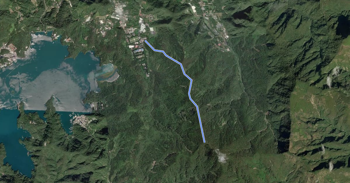 Маршрут 水社大山北稜線 на спутниковом снимке