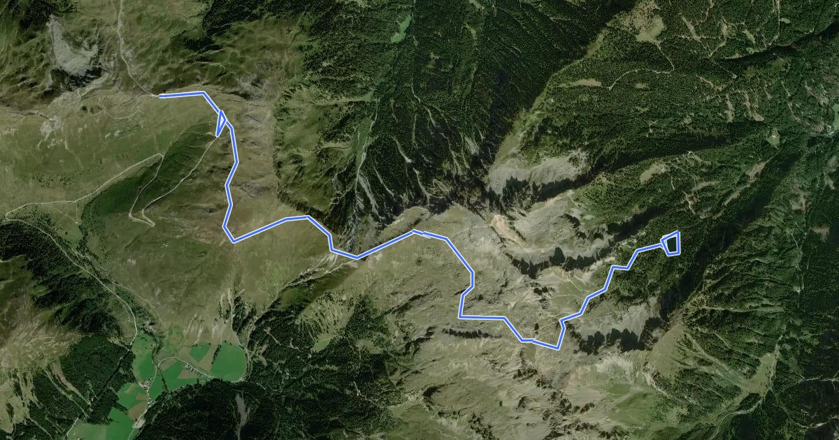 Маршрут 14A - Penser Joch => Puntleider Joch => Puntleider See на спутниковом снимке