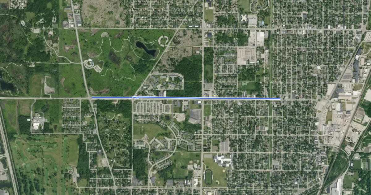 Маршрут 14th Street Bike Path на спутниковом снимке