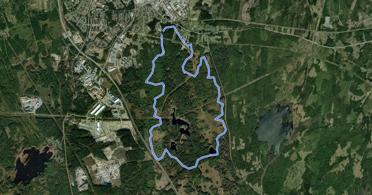 Маршрут 15 km на спутниковом снимке
