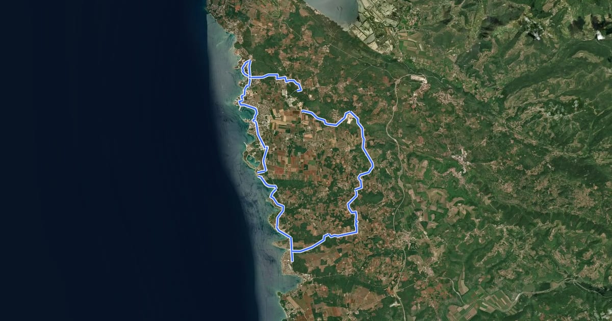 Маршрут 15 - Road of antique submerged ports на спутниковом снимке