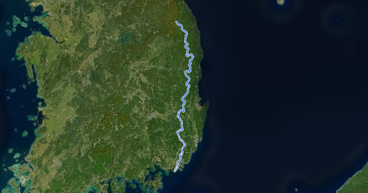 Маршрут 낙동정맥 на спутниковом снимке