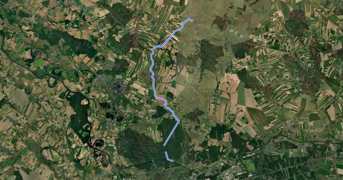 Маршрут 156S Kuźniczka - Dolna на спутниковом снимке