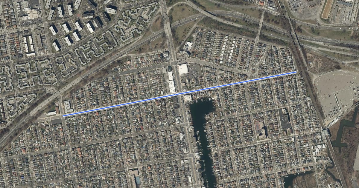 Маршрут 157th Avenue на спутниковом снимке