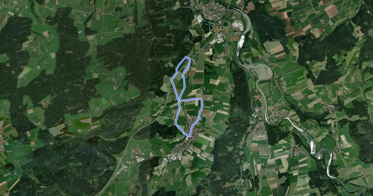 Маршрут 16 - Rieden - Oberhausen - Goldöschhof - Hardsteig на спутниковом снимке