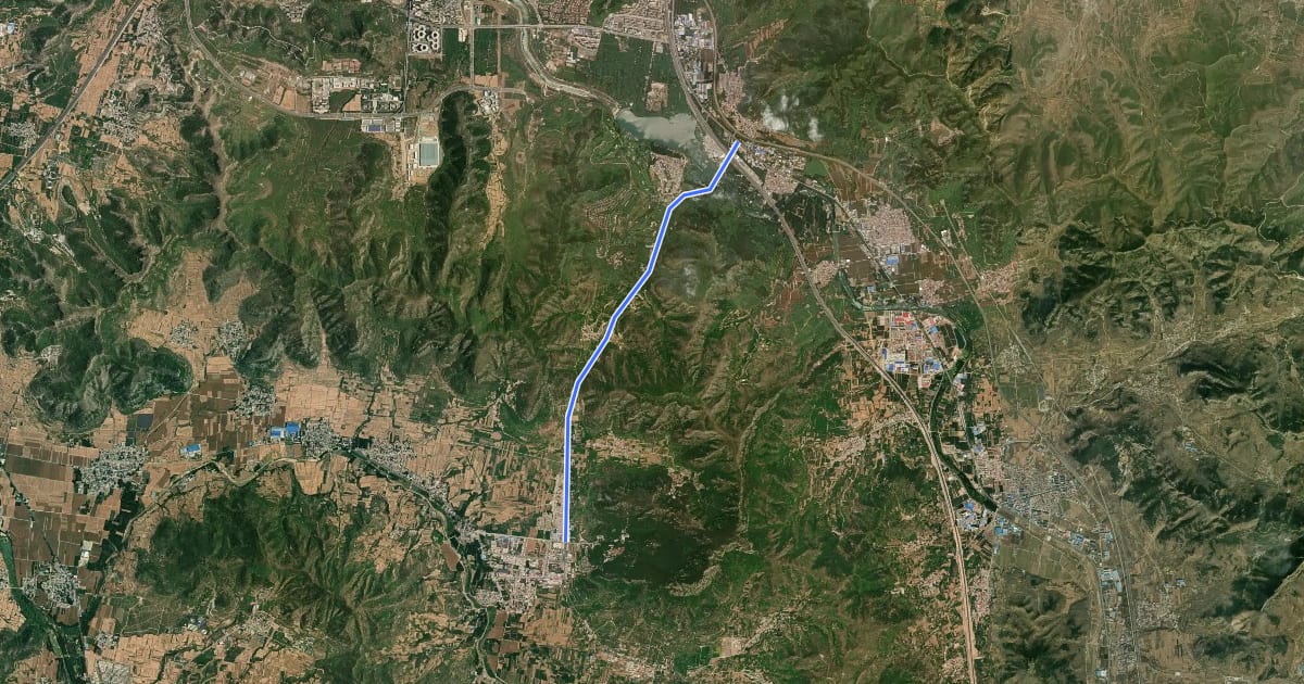 Маршрут 骑行路线：五峰山爬坡+放坡（北向南单程） на спутниковом снимке