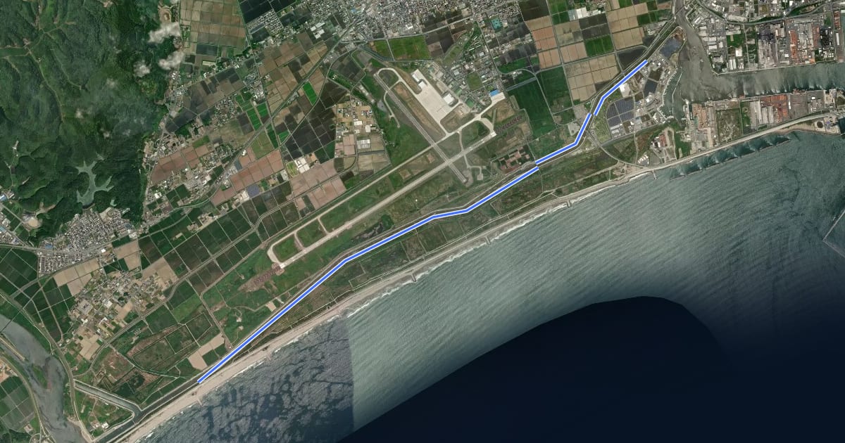 Маршрут 石巻松島自転車道線 на спутниковом снимке
