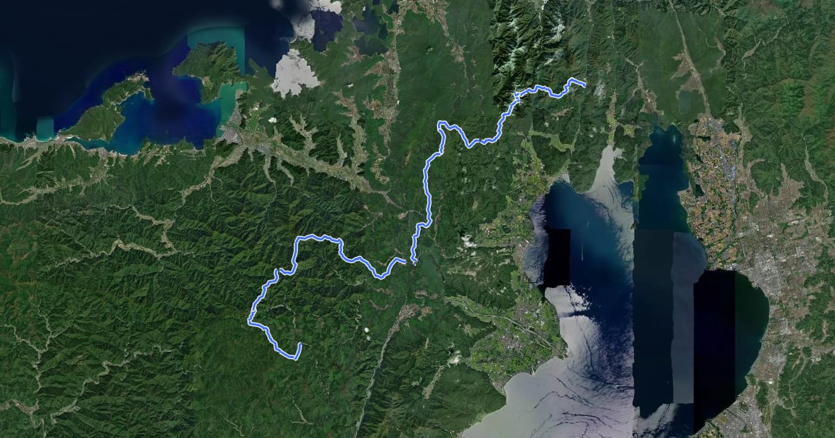 Маршрут 高島トレイル на спутниковом снимке