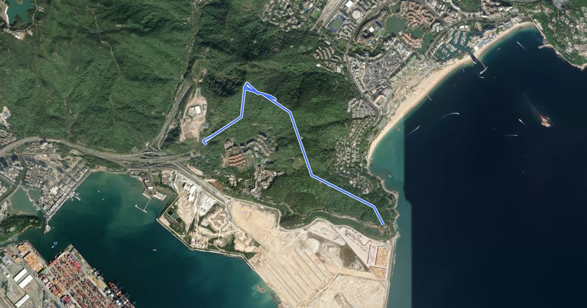 Маршрут 菠萝山登山道 на спутниковом снимке