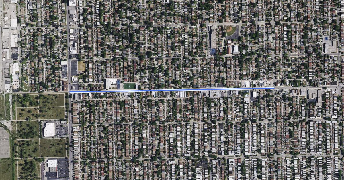 Маршрут 16th Street на спутниковом снимке