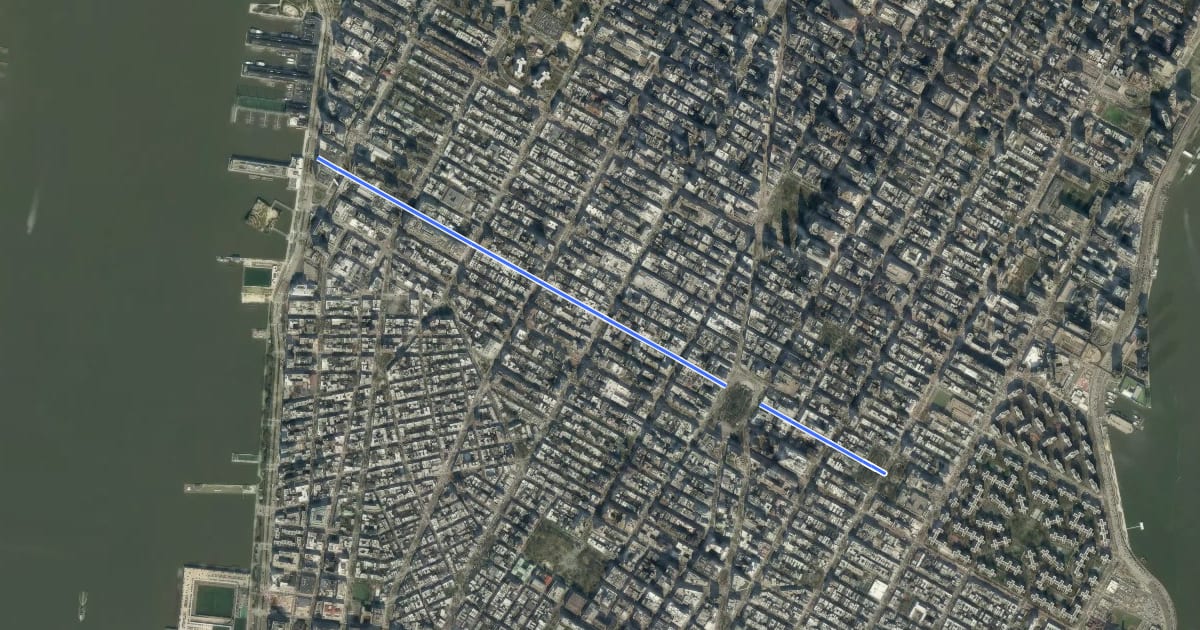 Маршрут 16th Street на спутниковом снимке
