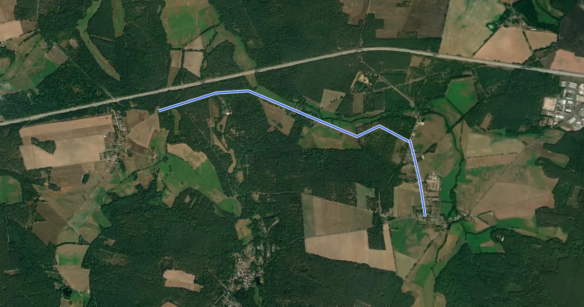 Маршрут 17-73 Reesdorf NO-Schopsdorf на спутниковом снимке