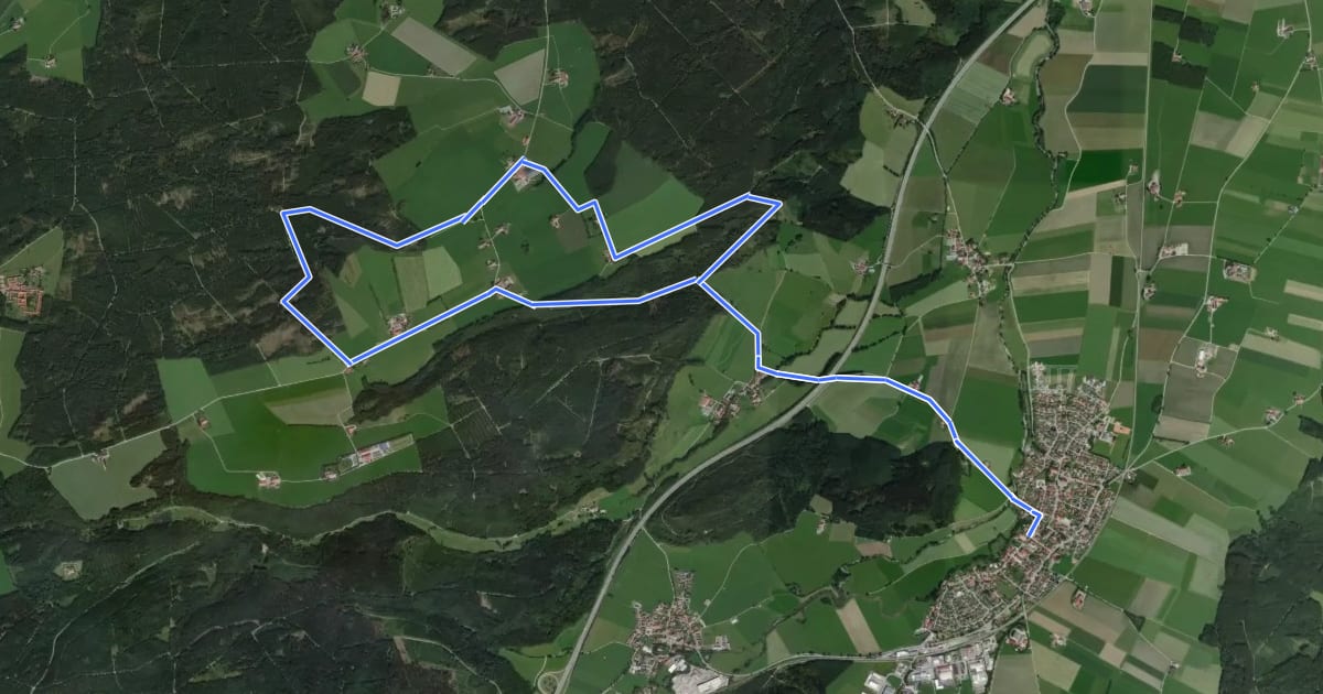 Маршрут 17 - Eschach - Schnaggnberg - Nestbaum - Salamanderhütte - Häberlings - Langenstein - Eschach на спутниковом снимке