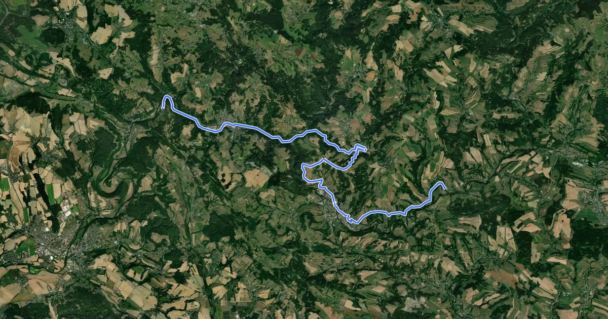 Маршрут 17 Greenway Jizera (Líšný - Háje nad Jizerou) на спутниковом снимке