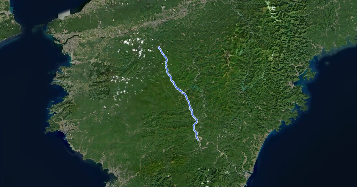 Маршрут 熊野古道 小辺路 на спутниковом снимке