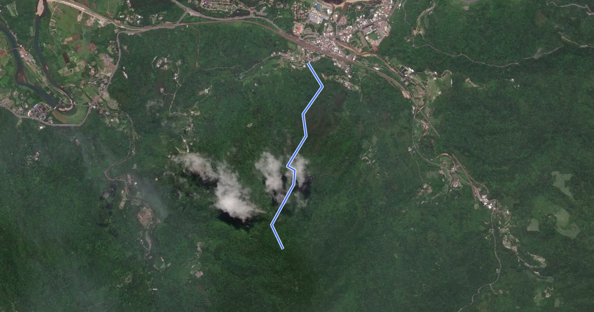 Маршрут 虎子山古道 на спутниковом снимке