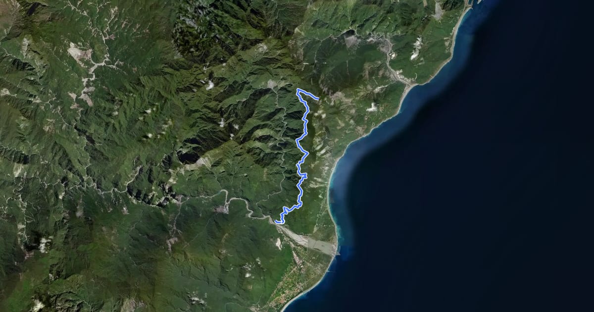 Маршрут 清水大山步道 на спутниковом снимке