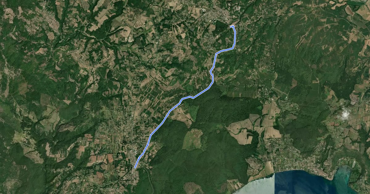 Маршрут 176 на спутниковом снимке