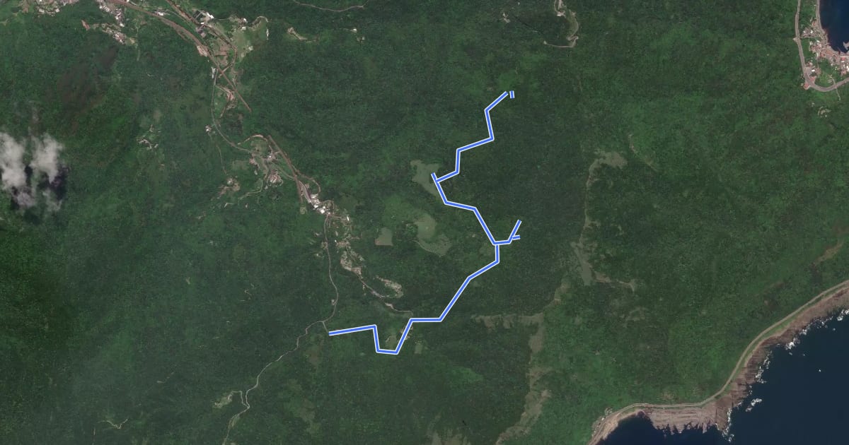 Маршрут 隆隆山山腰古厝群 на спутниковом снимке