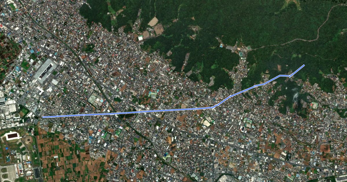 Маршрут 野山北公園自転車道 на спутниковом снимке