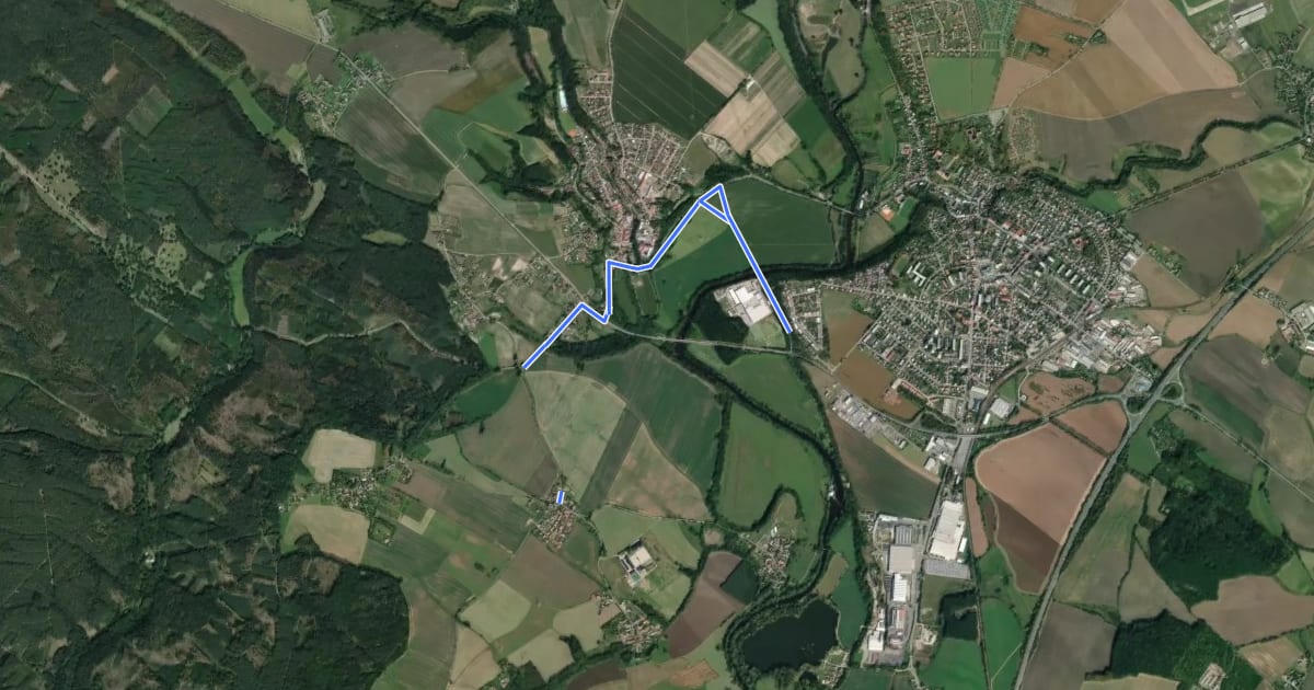 Маршрут 17B Greenway Jizera на спутниковом снимке