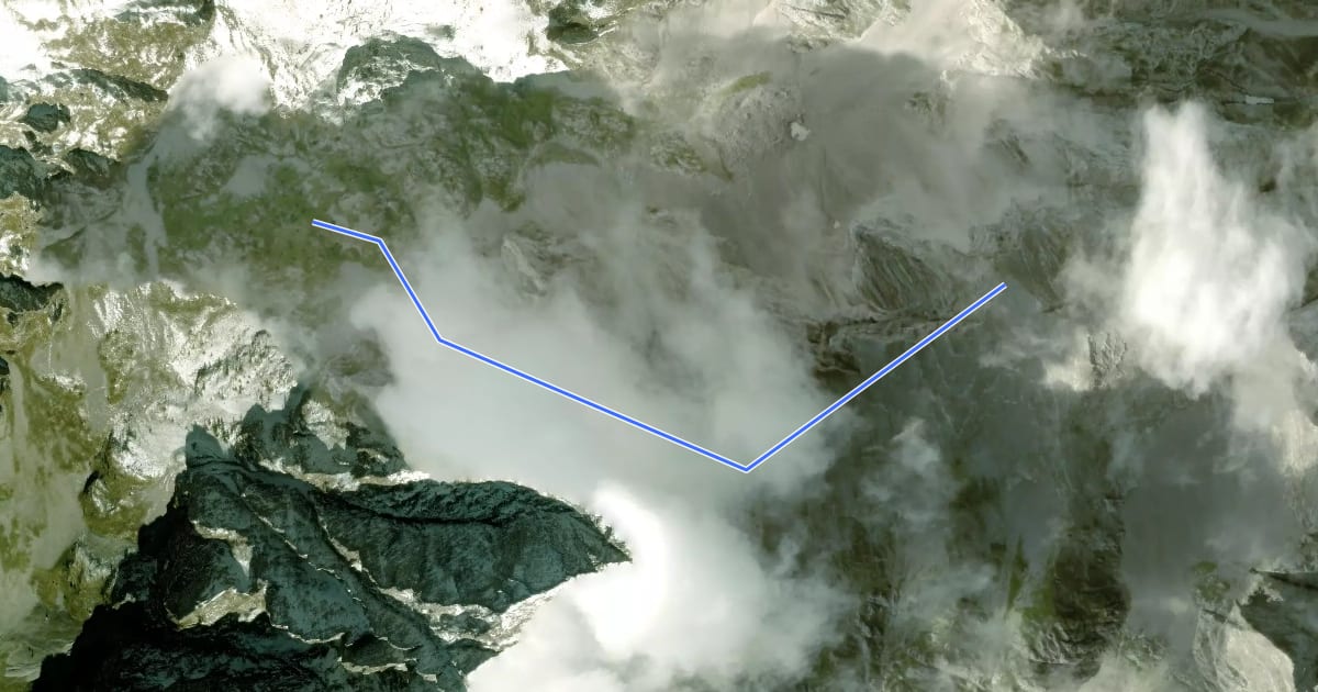 Маршрут 181 на спутниковом снимке