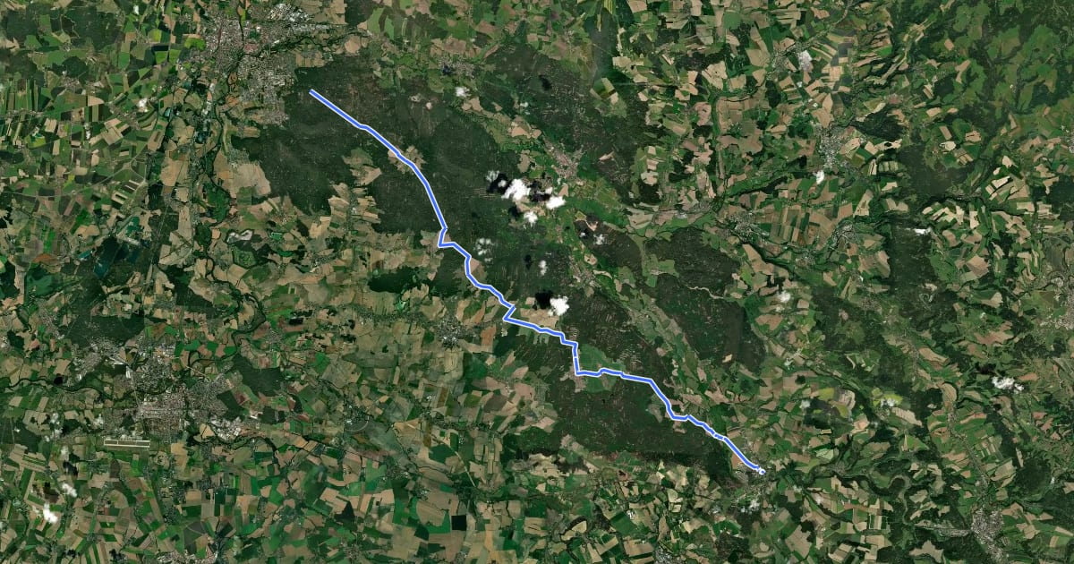 Маршрут 181 (Jičín) - Obora u Chomutic - Stěžery - (Hradec Králové) - Choceň на спутниковом снимке