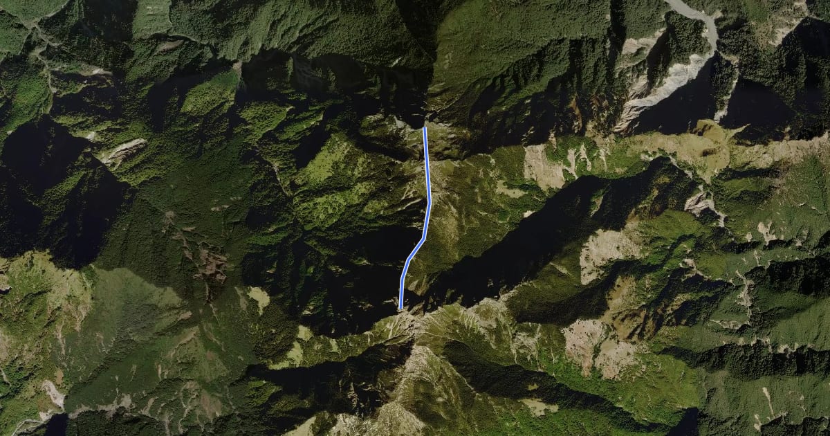Маршрут 玉山北峰步道 на спутниковом снимке