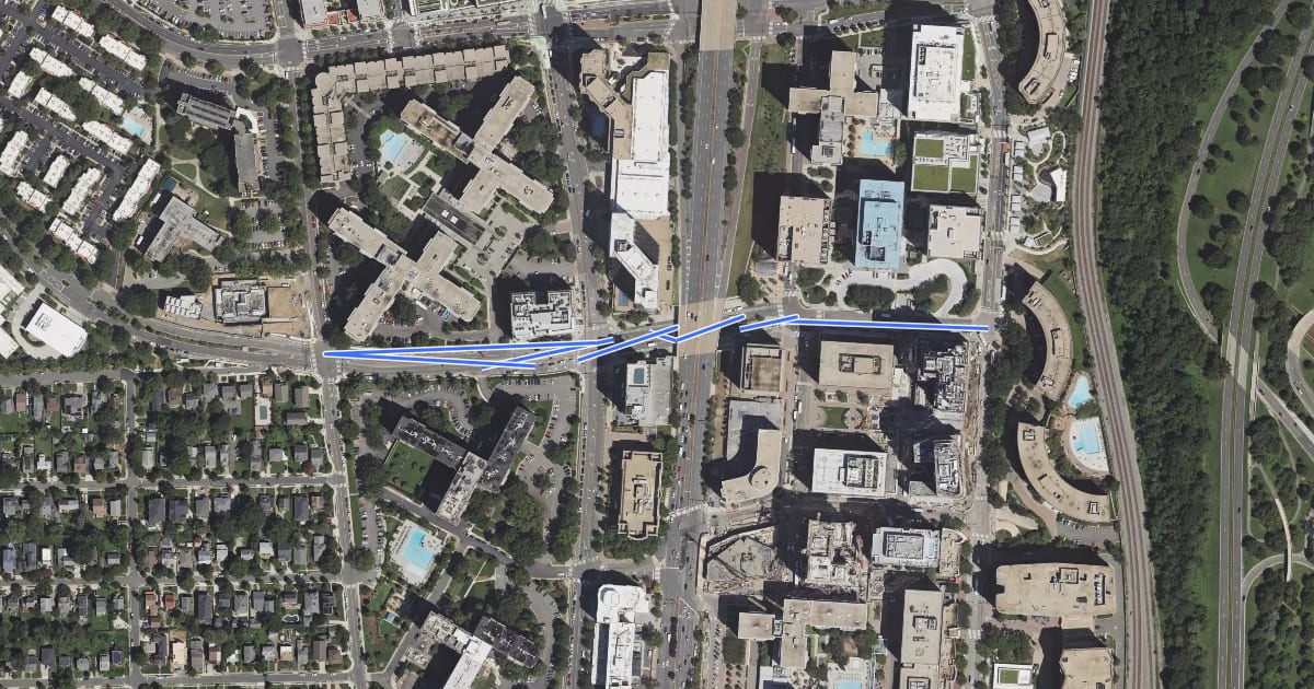 Маршрут 18th Street South на спутниковом снимке