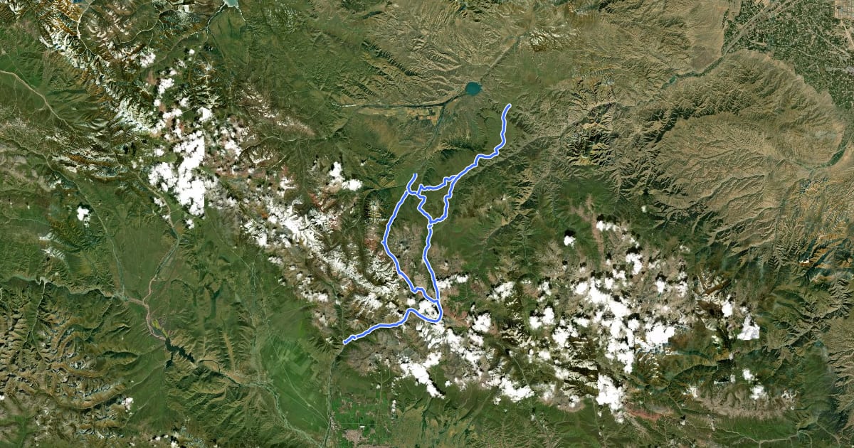 Маршрут 张掖祁连山冷龙岭-门源 на спутниковом снимке