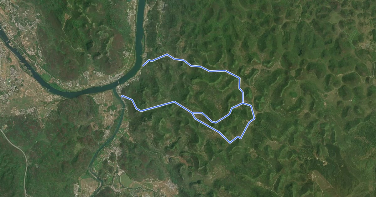 Маршрут 清远秦汉古道（阳山段） на спутниковом снимке