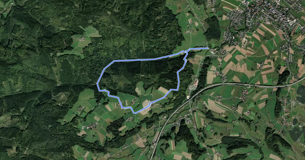 Маршрут 1a Rundweg Ahberg на спутниковом снимке