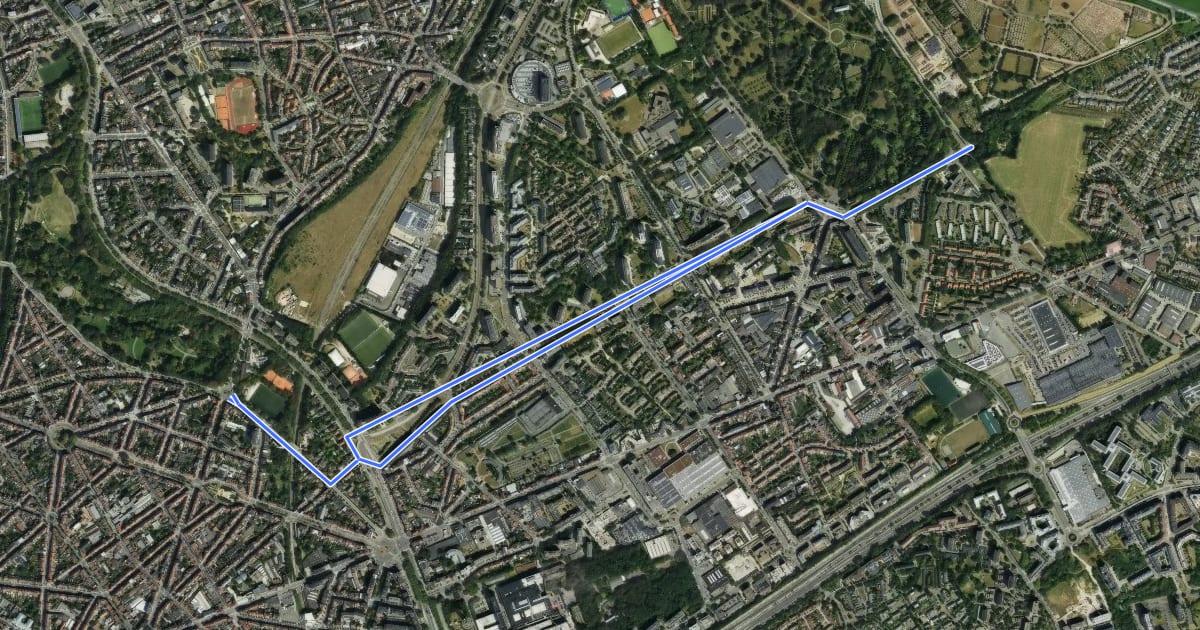 Маршрут 1b Centre/Centrum Cimetière de Bxl/Begraafplaats Bssl на спутниковом снимке