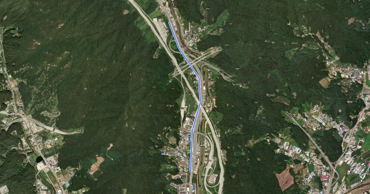 Маршрут 송산로2 на спутниковом снимке