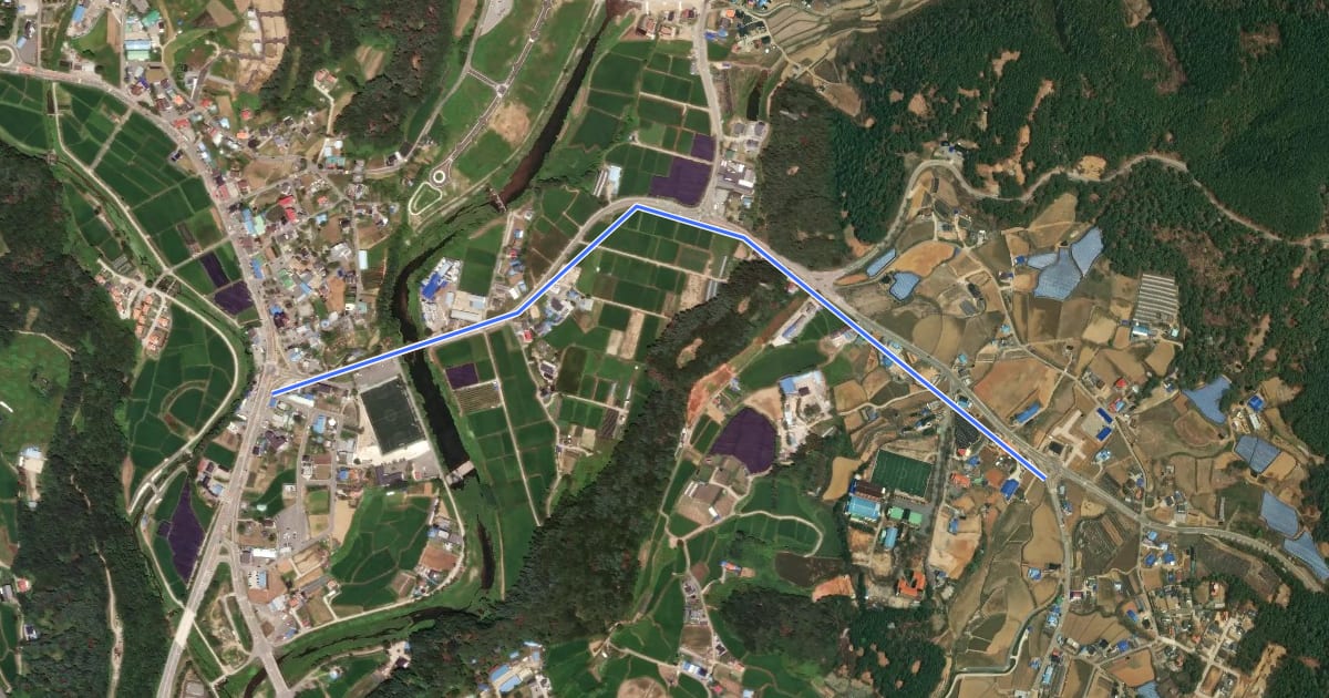 Маршрут 두개비산로_2 на спутниковом снимке